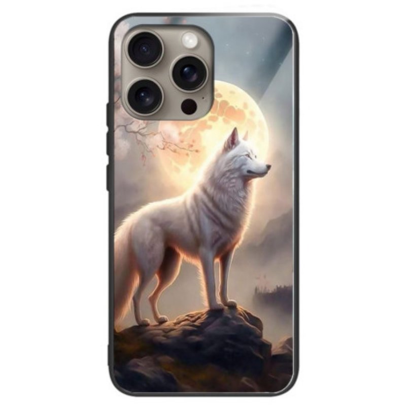 Skal iPhone 16 Pro Max Moonlight Wolf Härdat Glas