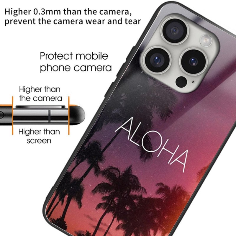 Skal iPhone 16 Pro Max Telefonfodral Aloha Härdat Glas