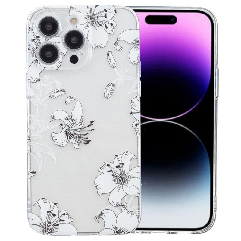 Skal iPhone 16 Pro Max Telefonfodral Vita Blommor