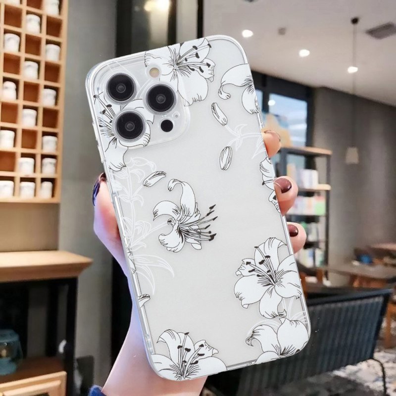 Skal iPhone 16 Pro Max Telefonfodral Vita Blommor