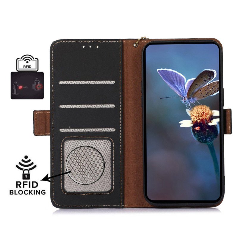 Folio-fodral Honor 90 Lite Äkta Rfid-läder