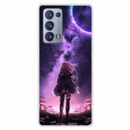 Mobilskal Oppo Reno 6 Pro 5G Violett Måne