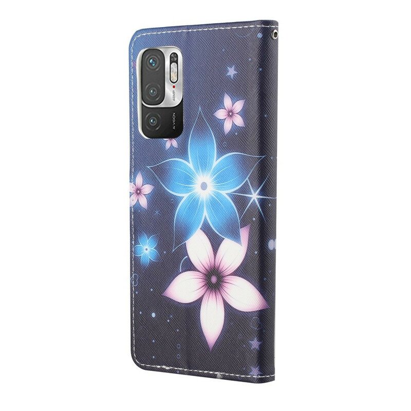 Fodral Xiaomi Redmi Note 10 5G Med Kedjar Lunar Strap Blommor