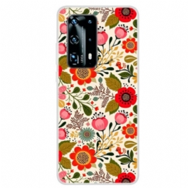 Skal Huawei P40 Pro Blommig Gobeläng