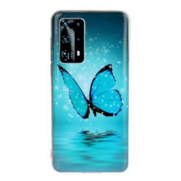 Skal Huawei P40 Pro Fluorescerande Blå Fjäril