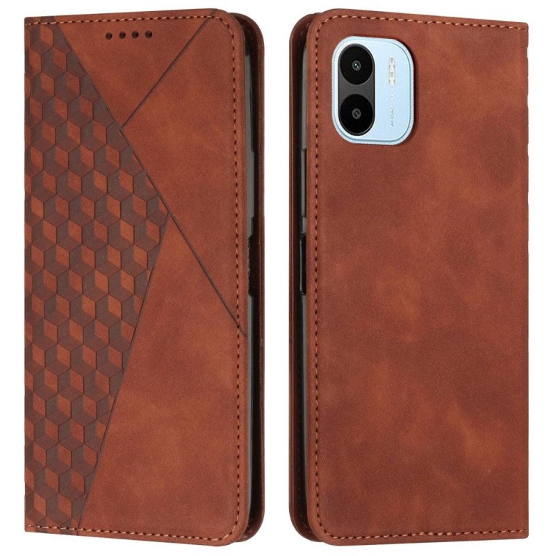 Folio-fodral Xiaomi Redmi A1 Läderfodral Cubic Style Skin-touch