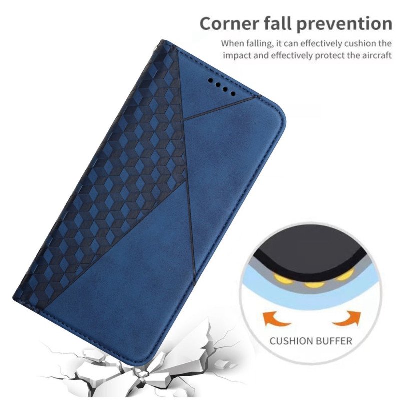 Folio-fodral Xiaomi Redmi A1 Läderfodral Cubic Style Skin-touch