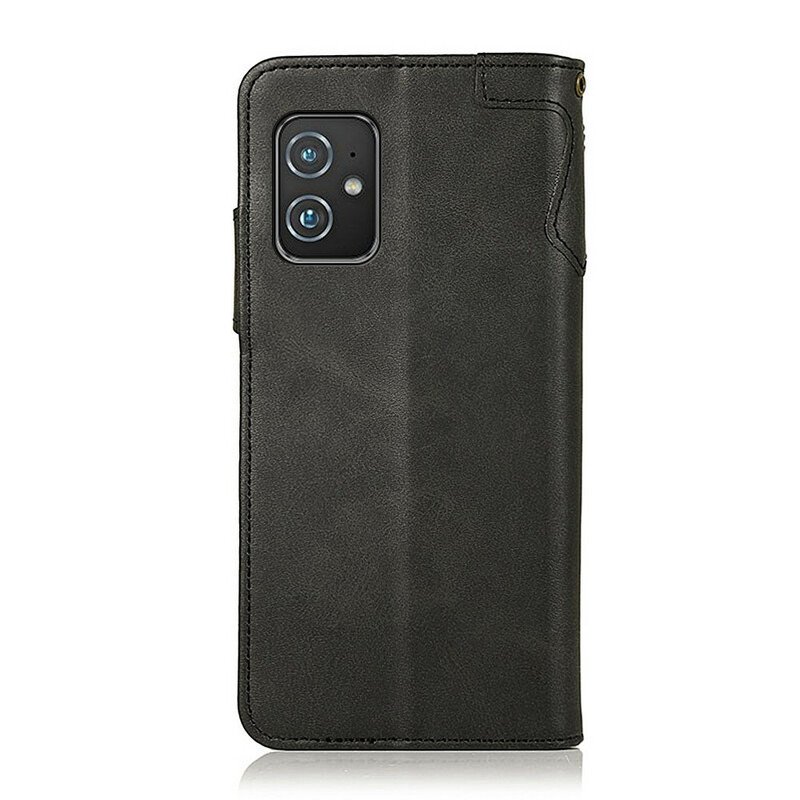 Folio-fodral Asus Zenfone 8 Faux Läderknapp Khazneh