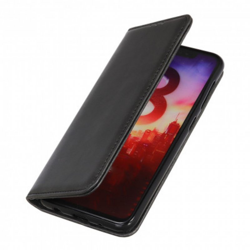 Folio-fodral Asus Zenfone 8 Läderfodral Klassiskt Delat Läder