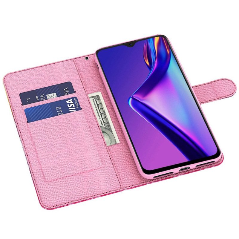 Fodral Oppo A94 5G Blommönster Med Rem