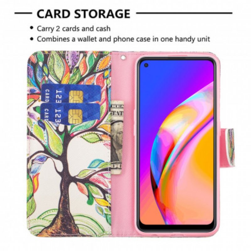 Fodral Oppo A94 5G Färgglada Träd