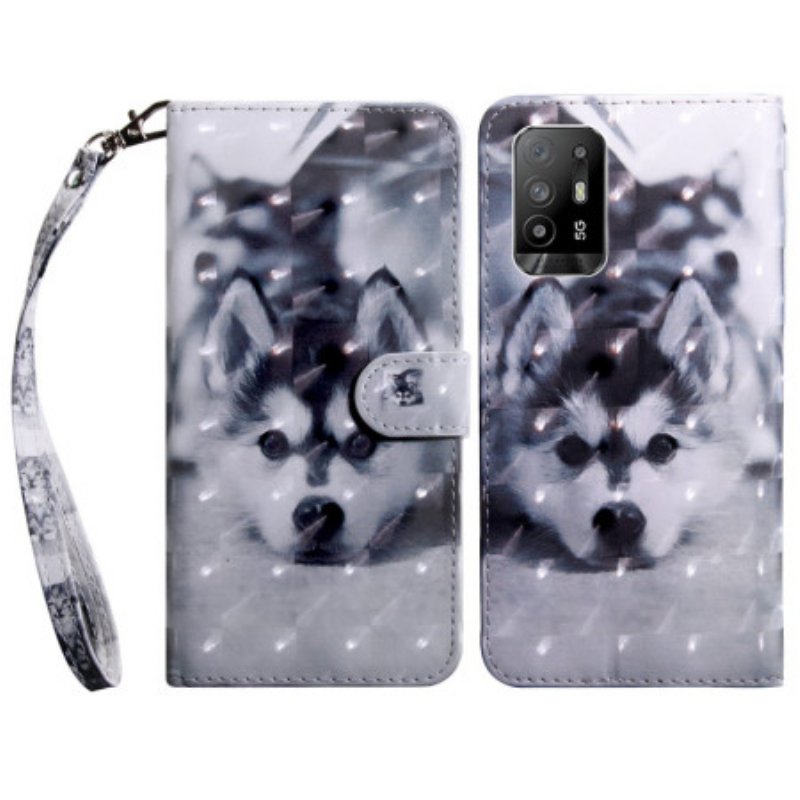 Fodral Oppo A94 5G Husky Hund Med Snöre