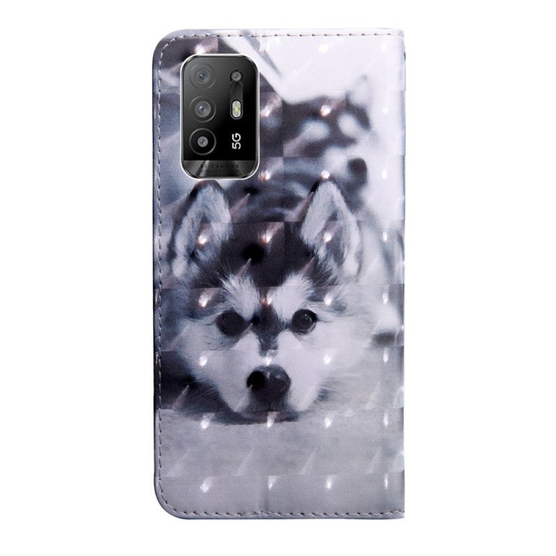 Fodral Oppo A94 5G Husky Hund Med Snöre