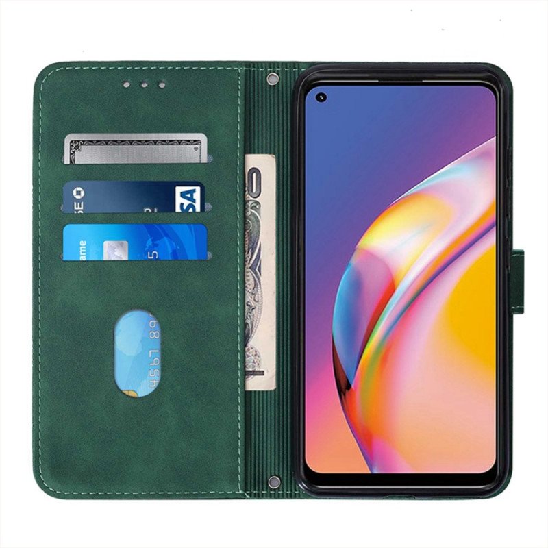 Fodral Oppo A94 5G Imiterat Läder Med Rem