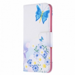 Fodral Oppo A94 5G Målade Fjärilar Och Blommor