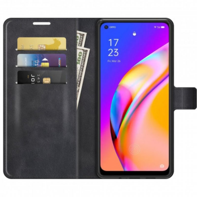 Fodral Oppo A94 5G Slimmad Extrem Lädereffekt