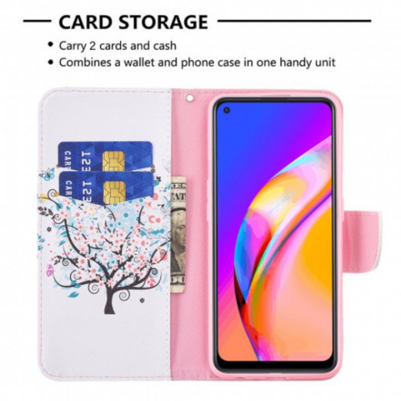 Folio-fodral Oppo A94 5G Blommande Träd