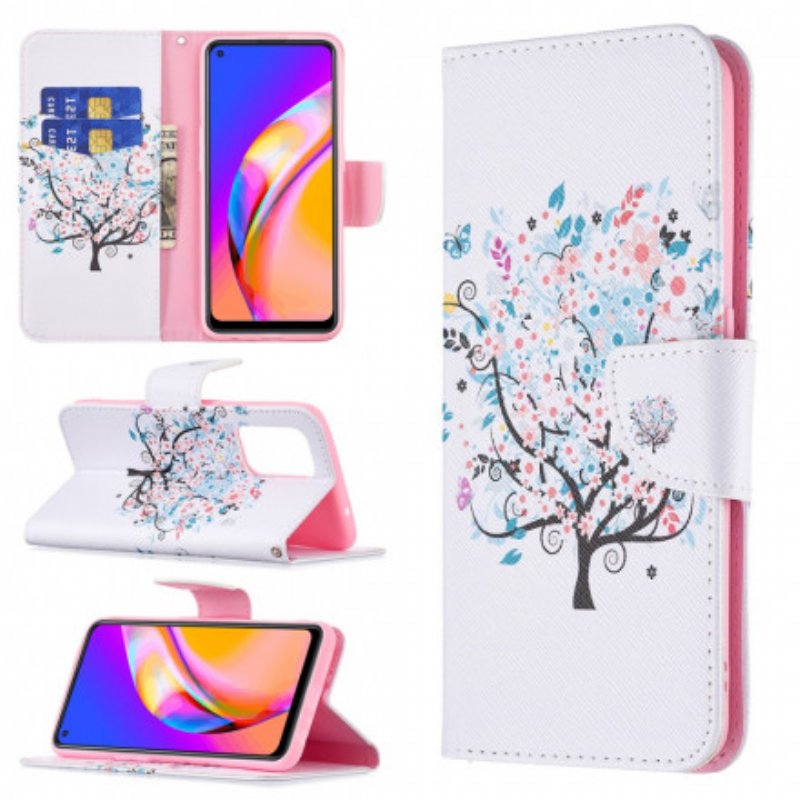 Folio-fodral Oppo A94 5G Blommande Träd