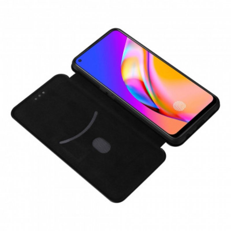 Folio-fodral Oppo A94 5G Läderfodral Färgad Kolsilikon