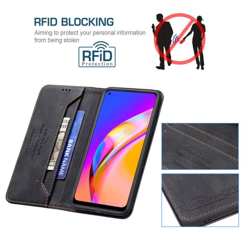 Folio-fodral Oppo A94 5G Läderfodral Läder