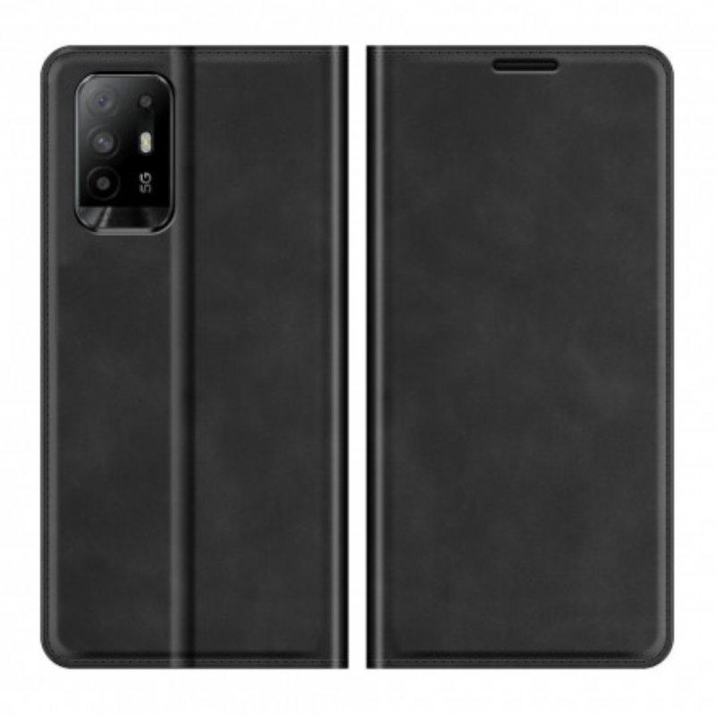 Folio-fodral Oppo A94 5G Läderfodral Mjukt Lädereffekt