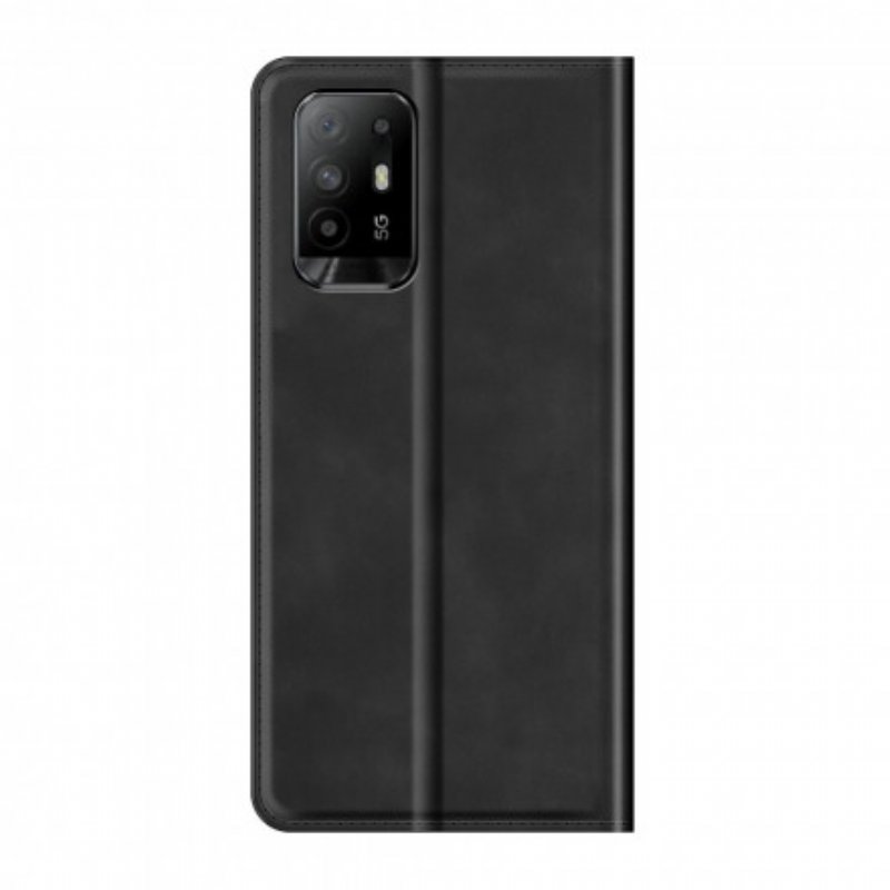 Folio-fodral Oppo A94 5G Läderfodral Mjukt Lädereffekt