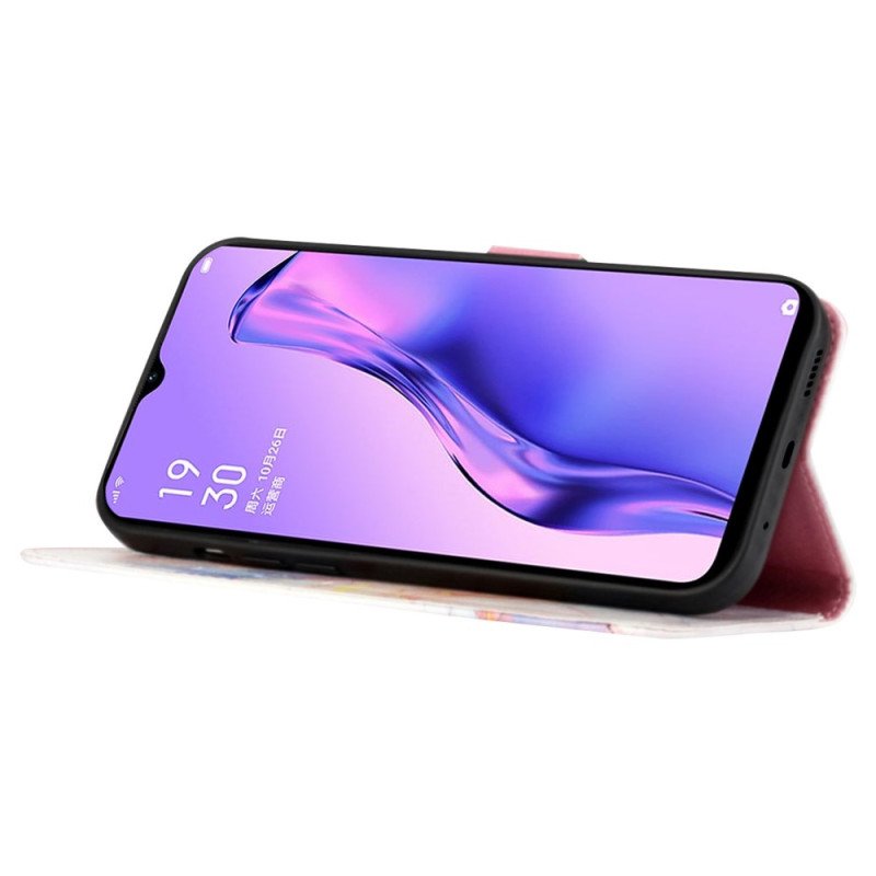 Folio-fodral Oppo A94 5G Marmor Med Band