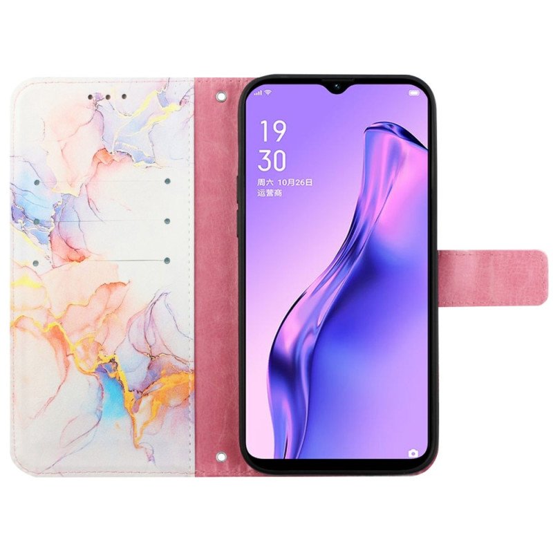 Folio-fodral Oppo A94 5G Marmor Med Band