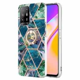 Skal Oppo A94 5G Geometrisk Marmor Med Ring