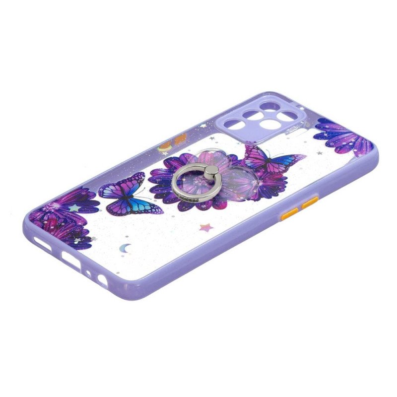 Skal Oppo A94 5G Lila Blomma Fjäril Med Ring