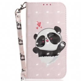 Fodral Samsung Galaxy S24 Fe Panda Love With Strap