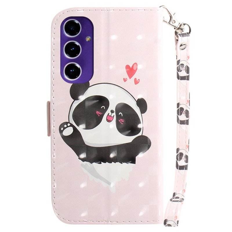 Fodral Samsung Galaxy S24 Fe Panda Love With Strap