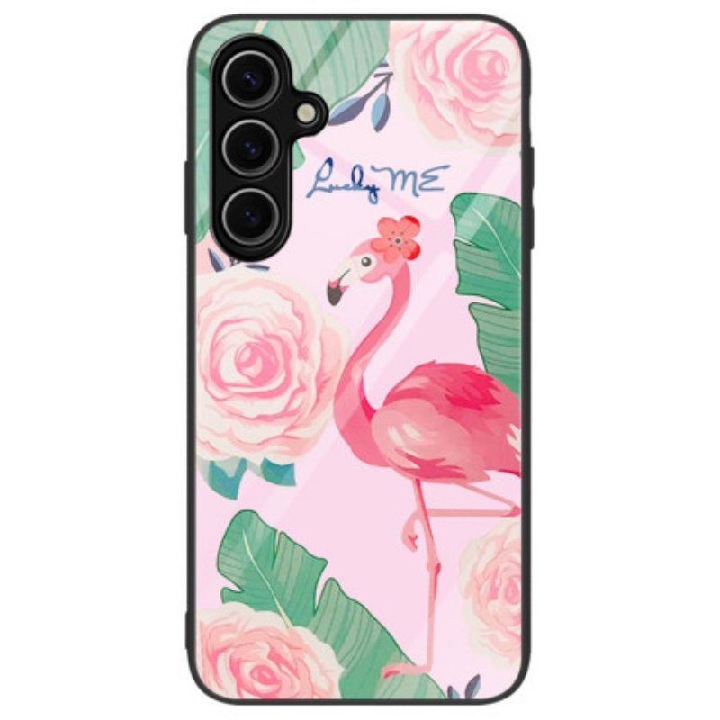 Skal För Samsung Galaxy S24 Fe Flamingo Härdat Glas