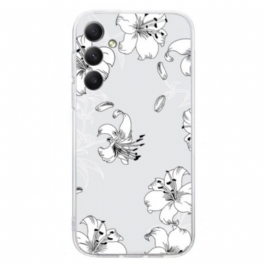 Skal Samsung Galaxy S24 Fe Telefonfodral Vita Blommor