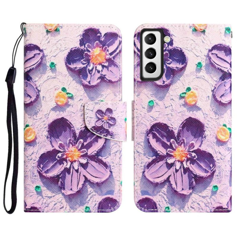 Fodral Samsung Galaxy S23 Plus 5G Med Kedjar Endast Strap Flowers