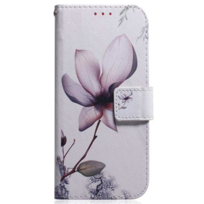 Folio-fodral Samsung Galaxy S23 Plus 5G Rosa Blomma