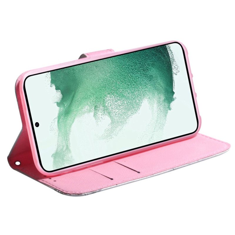 Folio-fodral Samsung Galaxy S23 Plus 5G Rosa Blomma