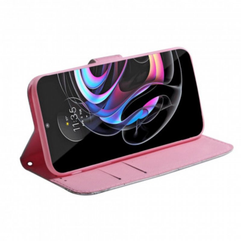 Folio-fodral Motorola Edge 20 Pro Blomma Dusty Pink