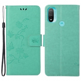 Fodral Moto G71 5G Asiatiska Fjärilar Och Blommor