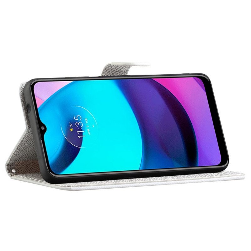 Fodral Moto G71 5G Med Kedjar Strappy Diamond Butterflies