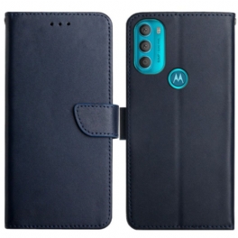 Folio-fodral Moto G71 5G Äkta Nappaläder