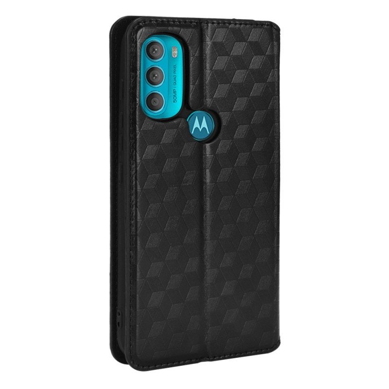 Folio-fodral Moto G71 5G Läderfodral Diamantlädereffekt