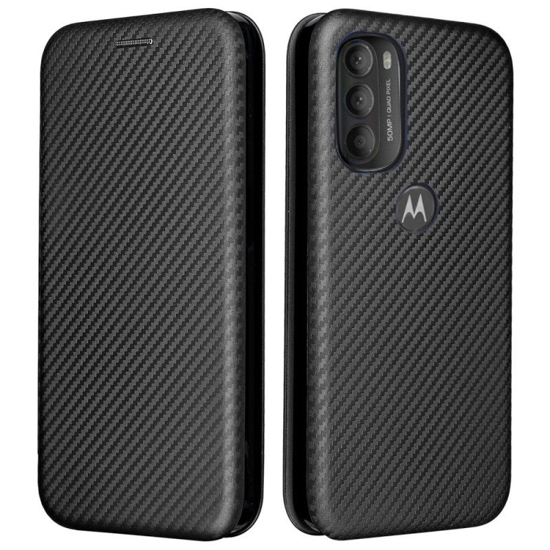 Folio-fodral Moto G71 5G Läderfodral Färgad Kolsilikon