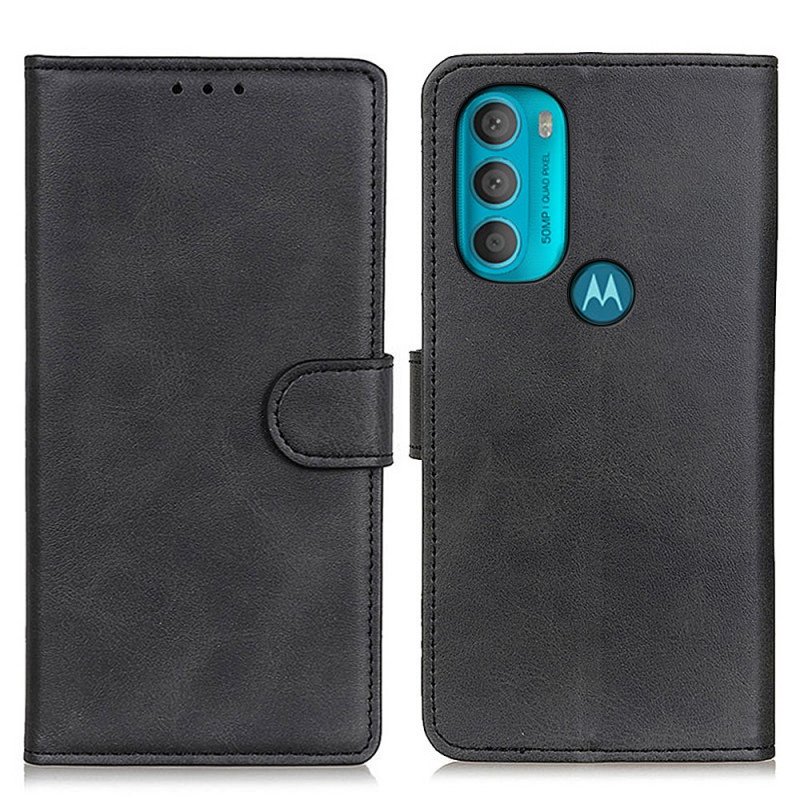 Folio-fodral Moto G71 5G Retro Matt Lädereffekt