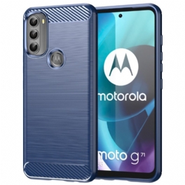 Skal Moto G71 5G Borstad Kolfiber