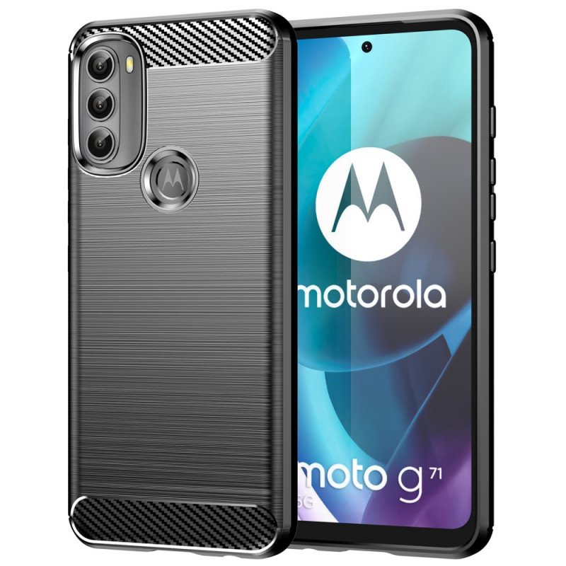 Skal Moto G71 5G Borstad Kolfiber