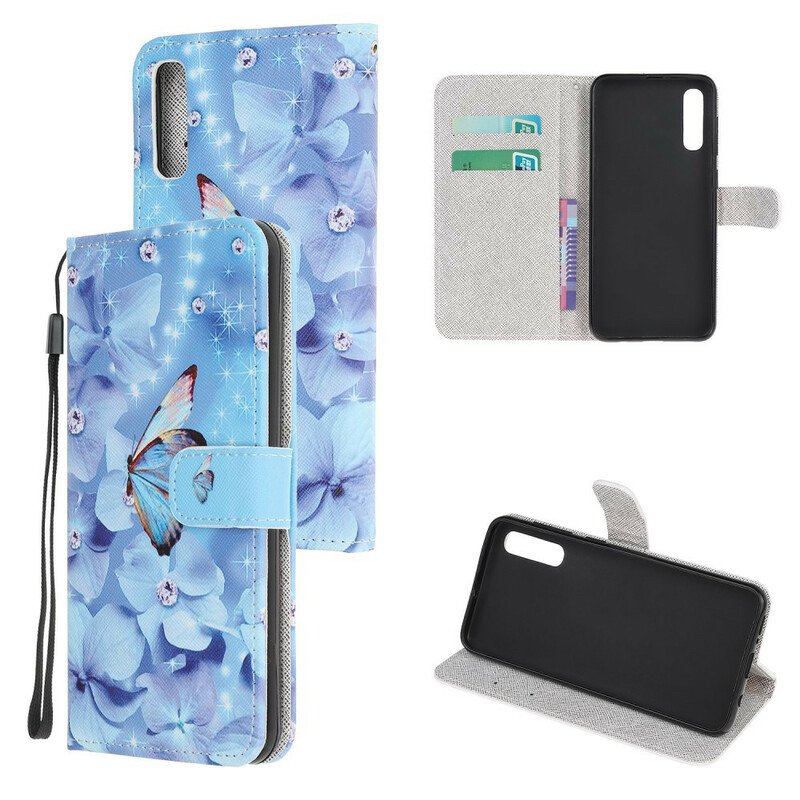 Fodral Huawei P Smart S Med Kedjar Strappy Diamond Butterflies