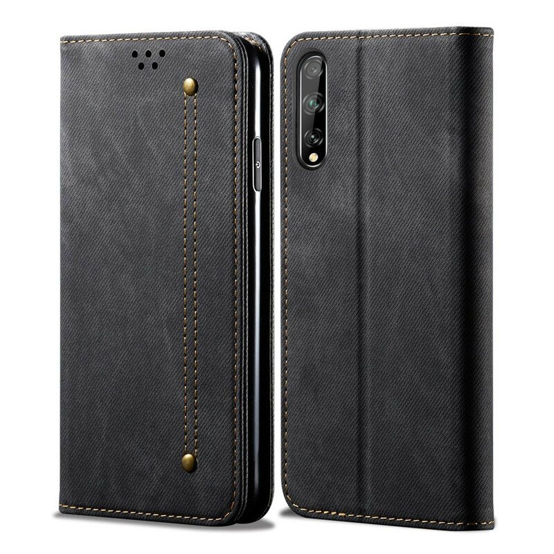 Folio-fodral Huawei P Smart S Läderfodral Denim Tyg