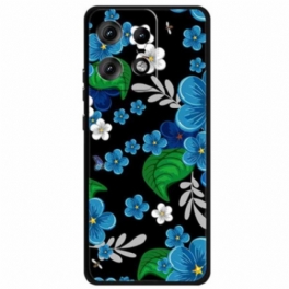 Skal Motorola Edge 50 Pro Blå Blommor