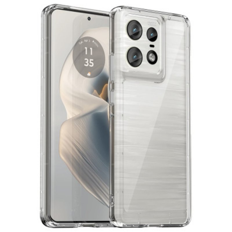 Skal Motorola Edge 50 Pro Telefonfodral Transparenta Elektropläterade Knappar